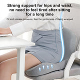 IBTORO Ergonomic Seat Cushion with Lumbar Support - Gel Memory Foam Pillow for Office Chair, Car & Wheelchair, Light Gray