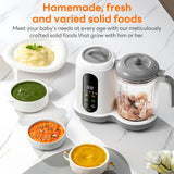 INSMART Baby Food Maker Steamer and Blender,One Step Baby Food Processor Steamer Puree Blender,Touch Screen Control,for Fruit,Vegetable,Meat,BPA-Free,450W,2-14oz,White