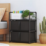 INSMART Night Stand with 2 Storage Baskets,Small Dresser for Bedroom, Detachable Structure,Space-Saving Organizer for Bedroom Closet,Entryway,College Dorm,Black