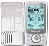 INSMART TENS Unit Rechargeable Muscle Stimulator EMS Dual Channel with 10 Reusable Electrode Pads 60 Modes for Back Neck Pain Muscle Therapy Pain Management Pulse Massager (Upgrade)