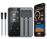 INSMART Smart Wireless Meat Thermometer with 2 Ultra-Thin Probes,430FT Bluetooth Range,100% Waterproof,Precision Cooking Grilling,Multi Sensors,for BBQ,Oven,Grill,Kitchen,Smoker/iOS & Android App