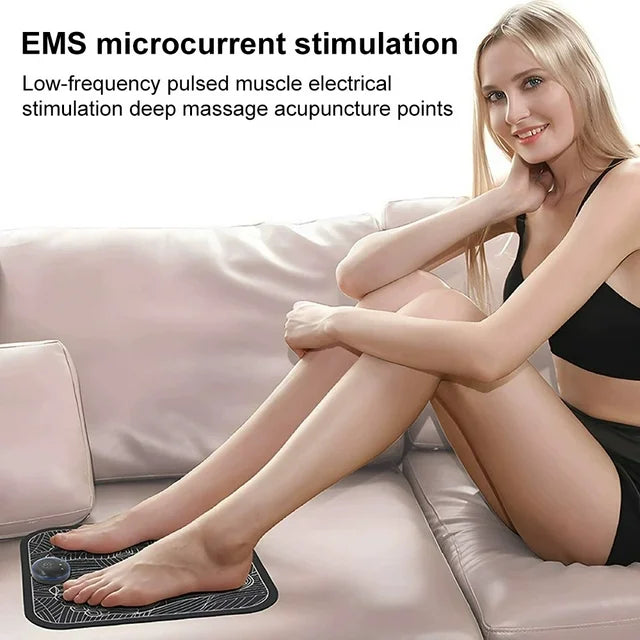 Electric Ems Massager Tens Unit Pads For Muscle Relaxation, Foot Massaging  Mat For Foot Muscle Relaxation, Ems Remote Control Electrode Pads With  Massage Pads For Neck, Shoulder Relaxation + Foot Mat