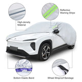 Pecham SUV Car Cover Waterproof with Side Door Zipper All Weather Upgraded UV Protective Vehicle Cover-213*79*73 inch
