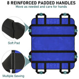 IBTORO Positioning Bed Pad, 8 Reinforced Handles 48"x40" Transfer Sheet, Blue