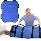 IBTORO Positioning Bed Pad, 8 Reinforced Handles 48"x40" Transfer Sheet, Blue