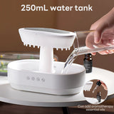 INSMART Forest Raindrop Humidifier with 7-Color Mood Light & Natural White Noise - 250ml Ultrasonic Aroma Diffuser,Forest Landscape Design, Non-Slip Base for Home,Bedroom,Nursery (White)