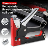 Pecham 3 in 1 Staple Gun, Heavy-Duty Manual Staple Gun with 600 Staples, Staple Gun Heavy Duty for Upholstery, Fixing Material, Decoration, Carpentry, Furniture