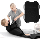 IBTORO Positioning Bed Pad, 8 Reinforced Handles 48"x40" Transfer Sheet, Black
