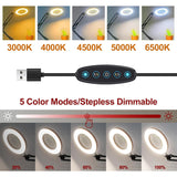 INSMART 10X Magnifying Lamp with Light – 5 Color Modes,72 LEDs,Adjustable Brightness,Hands-Free Desk Lamp for Reading,Soldering,Crafts,Nail Art,Jewelry Making (Black,Heavy-Duty Base)