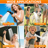 INSMART Camping Shower, Portable Outdoor Shower with LED Lights & Foldable Bucket & Spry Gun Head, 6000mAh Rechargeable Camp Shower Pump for Beach, Hiking, Pet Cleaning, Car Washing, Surf