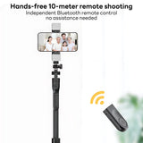 INSMART 85" Phone Tripod, Anti-Shake Extendable Selfie Stick with Wireless Remote & Fill Light, Smartphone & GoPro Mount, Portable Cell Phone Stand for iPhone Android