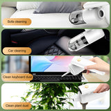 Pecham Handheld Vacuum Cleaner, 4-in-1 Air Duster and Vacuum Cleaner 10000Pa with Dual LED Light, Cordless Car Vacuum with Multi-Nozzles for Car, Office, Home