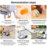 INSMART Manual Pasta Maker Machine – 9 Adjustable Thickness Settings,Stainless Steel Noodle Roller & Cutter,Easy-to-Clean,– Perfect for Homemade Pasta,Dumpling & Lasagna Sheets