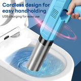 INSMART Electric High-Pressure Toilet Unclogger for Home,Air Drain Blaster with 4 Attachments,8BAR Pressure,45W Motor,Real-Time Pressure Gauge, Splash-Proof for Unclog Toilets,Sinks,Showers & Kitchen