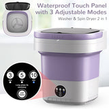 INSMART 12L Mini Portable Washing Machine,Foldable Washer with Spin-Dry Basket for Apartment,RV,Travel,Baby Clothes – Deep Clean,Quiet,Lightweight (Purple)