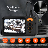 Pecham HD 1080P Dual Lens Endoscope Camera with Light, 4.3" LCD Screen Borescope Inspection Camera with IP67 Waterproof, 32ft Industrial Borescope for Automotive, Plumbing, Sewer