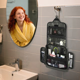 INSMART Travel Toiletry Bag for Men and Women, Waterproof Large Capacity Makeup Bag, Hanging Foldable Makeup Organizer, Full-Size Containers