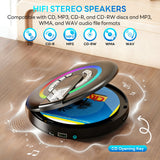INSMART Portable CD Player with Bluetooth, 2000mAh Rechargeable, LCD Display, Personal CD Player with Stereo Speakers for Car, Home, Travel