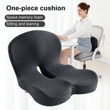 IBTORO Ergonomic Seat Cushion with Lumbar Support - Gel Memory Foam Pillow for Office Chair, Car & Wheelchair, Dark Gray