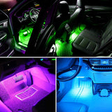 Pecham Multi-Color Car Interior Lights, 12.6 in LED Car Interior Lights Strip with App Control, Universal RGB Bluetooth Sound-Responsive Interior Lights for Cars, SUVs
