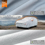 Pecham Car Cover Waterproof All Weather, 193''x79''x73'' Heavy Duty Car Covers for Automobiles, SUVs