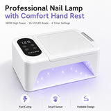 IBTORO UV LED Nail Lamp, 380W Gel Nail Dryer, 96 LEDs, Flip-Top Hand Rest