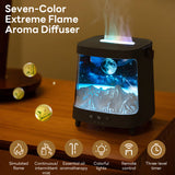 INSMART Humidifier for Room,200ml Ultrasonic Aromatherapy Machine with 7-Color Flame,Remote,3-Speed Timer,Starry Sky Pattern,Quiet,BPA Free,for Home Office Bedroom