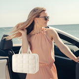 INSMART 4 Folding Toiletry Bag for Women & Men - Hanging Travel Organizer with 4 Compartments,Water-Resistant Cosmetic Bag,Compact for Shampoo,Makeup,Essentials(White)