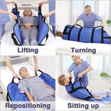 IBTORO Positioning Bed Pad, 8 Reinforced Handles 48"x40" Transfer Sheet, Blue