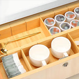 INSMART Bamboo Kitchen Organizer Drawer Dividers,Expandable(13-17 in)for Flatware Jewelry Kitchen Utensils,Gold,4Pcs