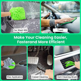 Pecham Car Detailing Brush Set,20PCS Drill Brush Set,Car Interior Detailing Kit & Car Wash Kit with Boar Hair Detail Brush and Cleaning Gel for Wheel,Dashboard,Air Vent,Leather and Exterior