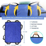 IBTORO Positioning Bed Pad, 8 Reinforced Handles 48"x40" Transfer Sheet, Blue