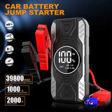 Pecham Multi-functional Car Battery Jump Starter 39800mAh Portable Charger Power Bank for Cell Phone, 4 USB Ports, LED Flashlight, Emergency 12V Auto Jump Starter Power Pack