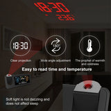 INSMART Projection Alarm Clock with Weather Forecast & Snooze,Dual Alarms, 180° Adjustable Projector, Wireless Sensors, Humidity & Temp Display, USB Charger, Battery Backup – Ideal for Bedrooms