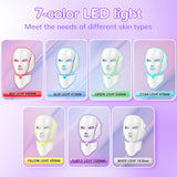 INSMART 7-Color LED Face Mask Light Therapy – Professional At-Home Skincare Device for Anti-Aging, Acne Relief & Skin Rejuvenation