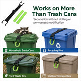 IBTORO Adjustable Trash Can Lock, No Drill Garbage Lid Strap for 32-96 Gal Outdoor Cans