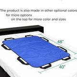 IBTORO Positioning Bed Pad, 8 Reinforced Handles 48"x40" Transfer Sheet, Blue