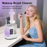 INSMART 2-in-1 Electric Makeup Brush Cleaner & Dryer with Dual-Direction Cleaning, 2H/5H Timer, Detachable Wash Tank, Touch Control, and 5-Min Quick Wash