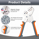 Pecham Heavy Duty Grommet Tool Kit, 300Pcs 3/8 Inch 10mm Grommets, Handheld Grommet Eyelet Pliers Kit with Grommets in Gold and Silver for DIY Tarp Ring Repair and Installation