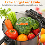 INSMART Cold Press Juicer,Juicer Machines with 5.4" Large Feed Chute,300w Slow Juicer Machines Fit Whole Vegetables and Fruits,Touchscreen Slow Masticating Juicer with 4 Mode(With Cleaning Function)