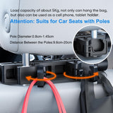 Pecham Car Headrest Pillow, 4-Way Adjustable Car Seat Headrest Pillow with Hook, Thickened Memory Foam Headrest Both Side Sleeper Neck Pillow for Kids Adults, Travel Car Sleeping