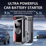 Pecham Car Jump Starter with Air Compressor, 2000A Car Battery Jump Starter with 150PSI Digital Tire Inflator, Portable Battery Jump Box with Smart Charging Port and LCD Display