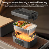 INSMART Cordless Electric Lunch Box,54 Oz(1600ml) Heated Lunch Box Powered with Scheduled Heating,24000mAh Battery,50W Fast Heating & 6-Temp Keep Warm, for Outdoor,Office,Car