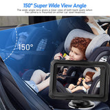 PECHAM Baby Car Camera, 4.3" HD Display Baby Car Back Seat Mirror with Night Vision, 150° Wide Angle