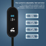 Pecham Portable EV Charger, 16A 2.8KW EVSE Charging Cable, Level 2 Electric Vehicle Charging with 16.4ft Cable Type2 IEC62196-2 Type1 J1772 Plug Controller Wallbox