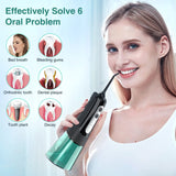 INSMART 300ML Cordless Water Flosser Dental Teeth Cleaner，Portable Oral Irrigator, Electric Flossing Cleaner(6 Jet）