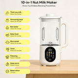 INSMART 10-in-1 Nut Milk Maker, 50oz Soy Milk Maker, Suitable for Making Homemade Oat Milk, Nut Milk, Juice, Smoothies, Cereal, Featuring Delayed Start, Keep Warm, and Boiling Water Functions