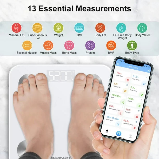 INSMART Scales for Body Weight,Bluetooth Smart Scale with App – Track