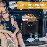 Pecham Car Trunk Organizer with 72L Large Capacity & Shoes Compartment, Collapsible Trunk Storage Organizer for Suv/Jeep/Sedan, Waterproof Car Accessories for Women & Men