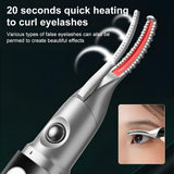 INSMART 2-in-1 Electric Eyebrow Trimmer & Eyelash Curler with Auto Soft Light, 20s Fast Heating, Type-C Fast Charging for Women, Black